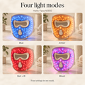 Hello Face M300 interior shown in Blue, Amber, Red plus IR and Mixed light modes.