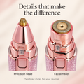 Close-up comparison of the precision head and circular facial head.