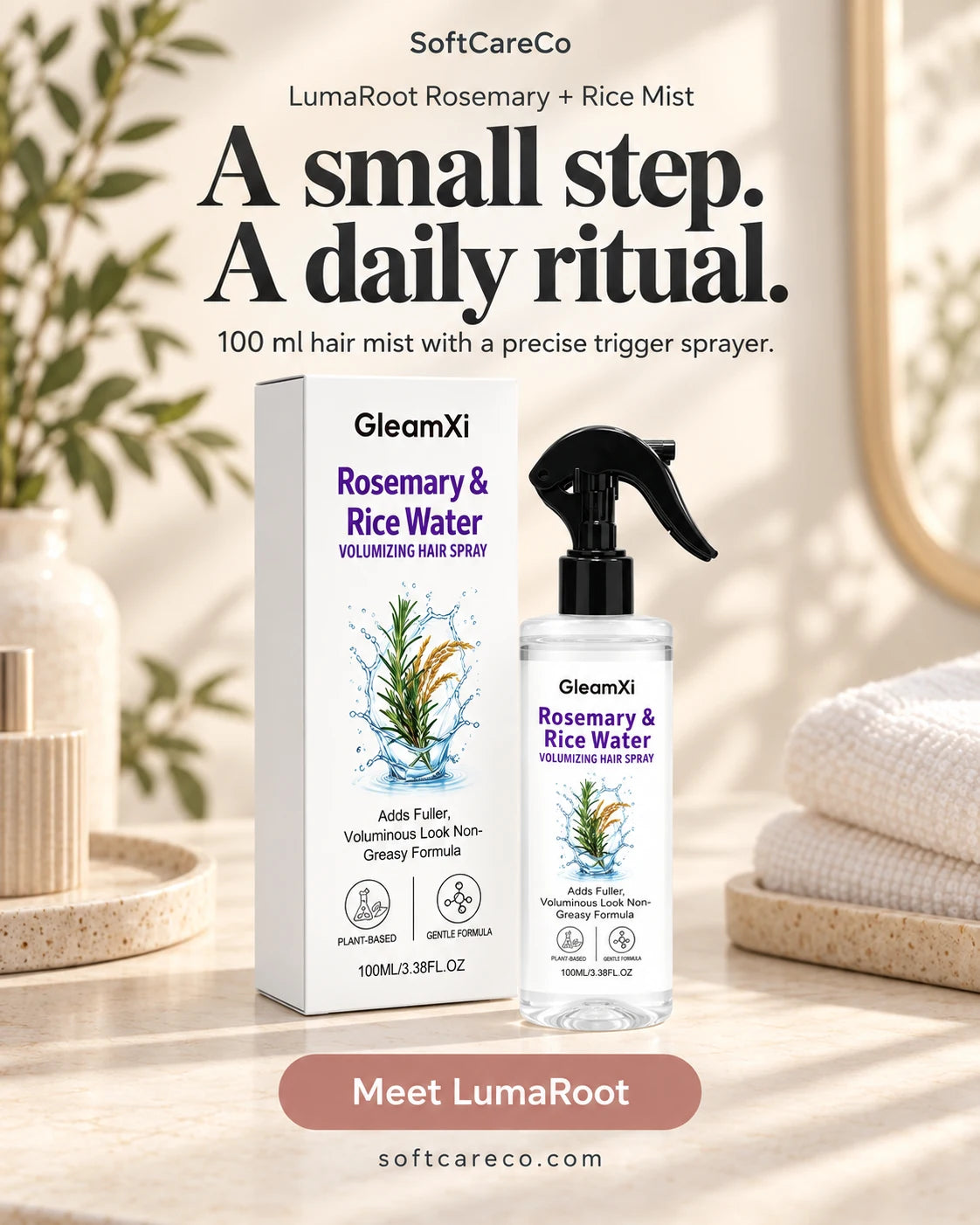 LumaRoot Rosemary + Rice Mist