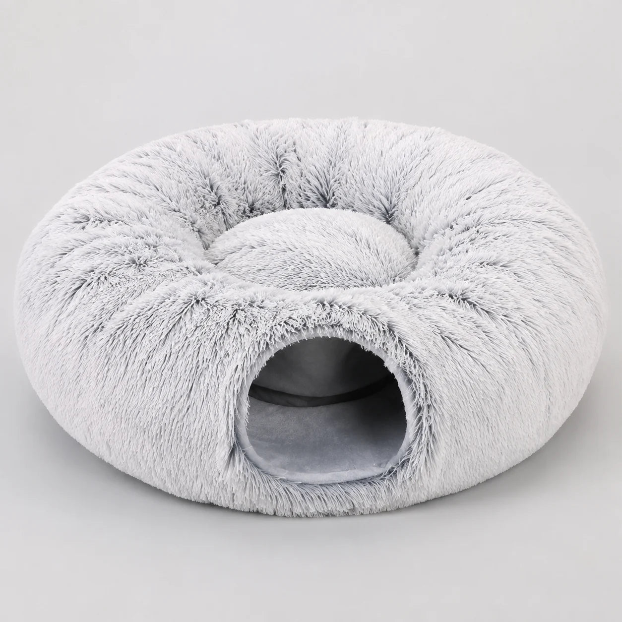 SoftCareCo Hideaway Tunnel Bed in grey plush